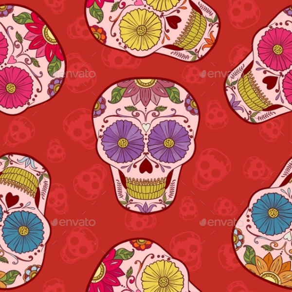 Mexican Skull Pattern Design