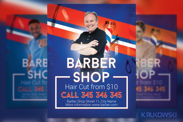Modern Barber Shop Flyer Design