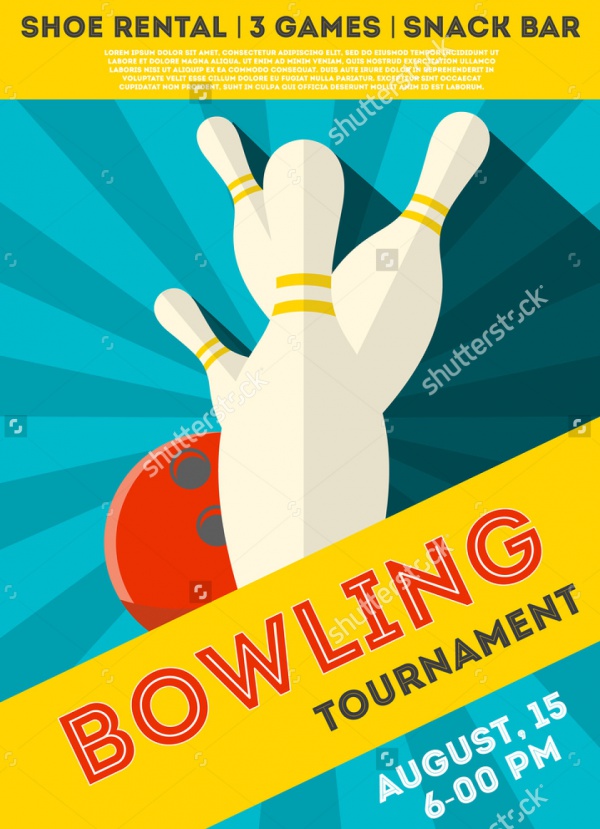 Modern Bowling Evening Party Flyer