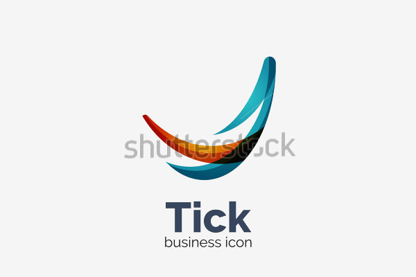 Modern Tick Abstract Wave Logo