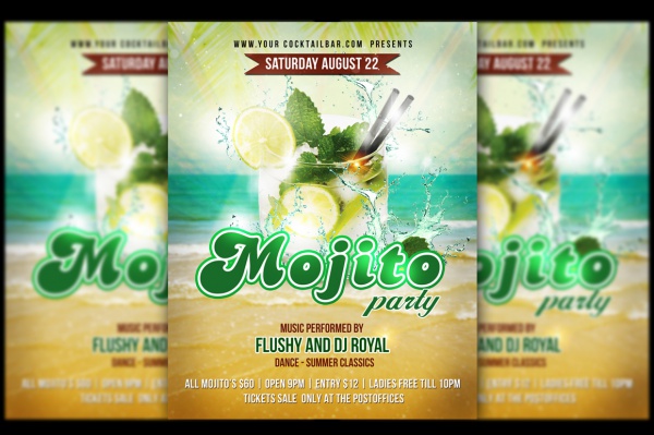 Mojito Cocktail Flyer Template