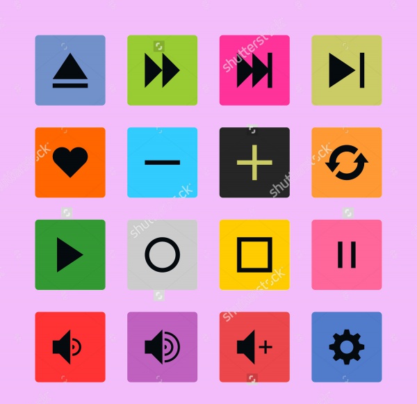 Multicolored Video Buttons