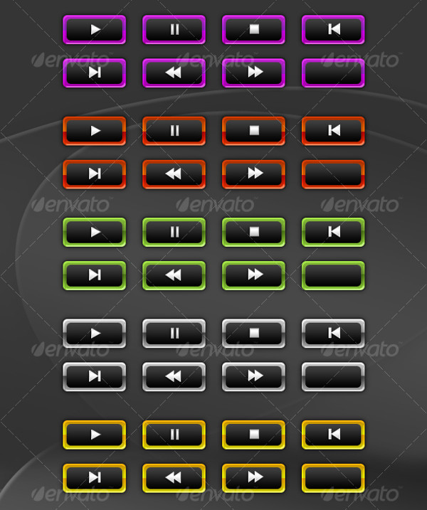 Multimedia Colorful Buttons