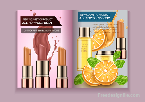 Natural Cosmetic Advertisement Brochure page Template