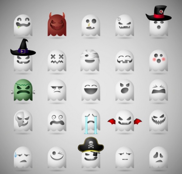 Night Ghost Emoticons Icons