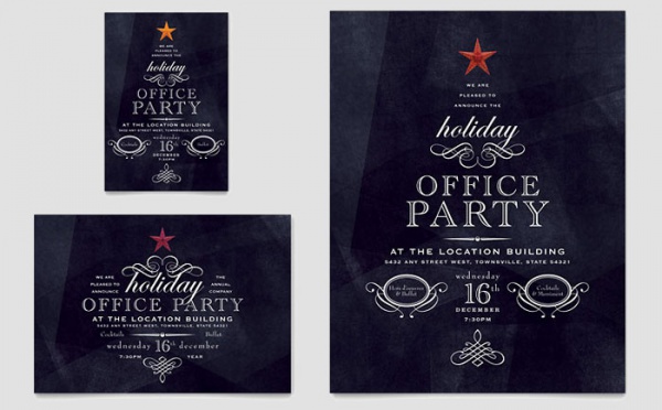 Office Holiday Party Flyer & Ad Template