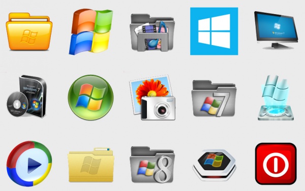 Outlined Windows Desktop Icons