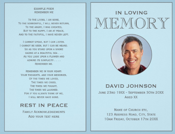 Pastel Service Funeral Program Flyer