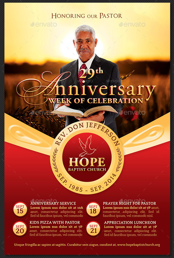 Pastor Anniversary Events Flyer