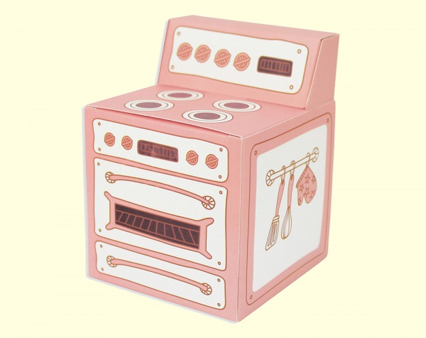 Pink Oven Cupcake Box Packaging