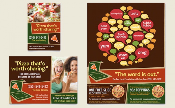 Pizza Pizzeria Restaurant Flyer & Ad