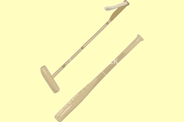 Polo Sticks and Baseball Bat Vector