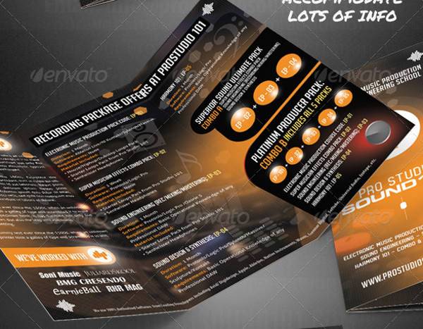 Pro Music Studio Trifold Brochure 1