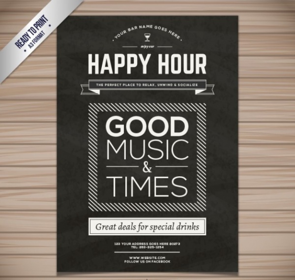 Promotional Happy Hour Poster Flyer