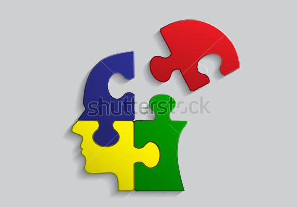 Puzzle Illustrator Head Vector