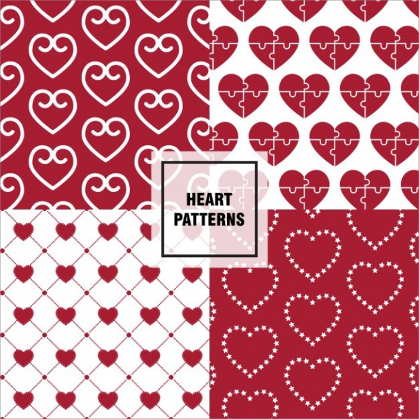 Puzzled Hearts Patterns Set