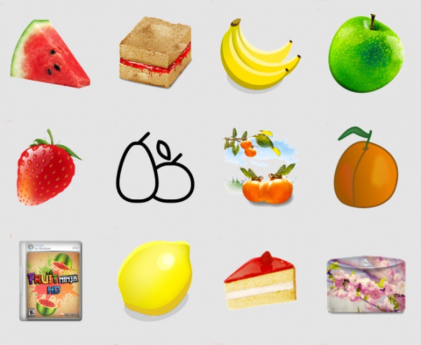 Realistic Fruit Icons For Desktop