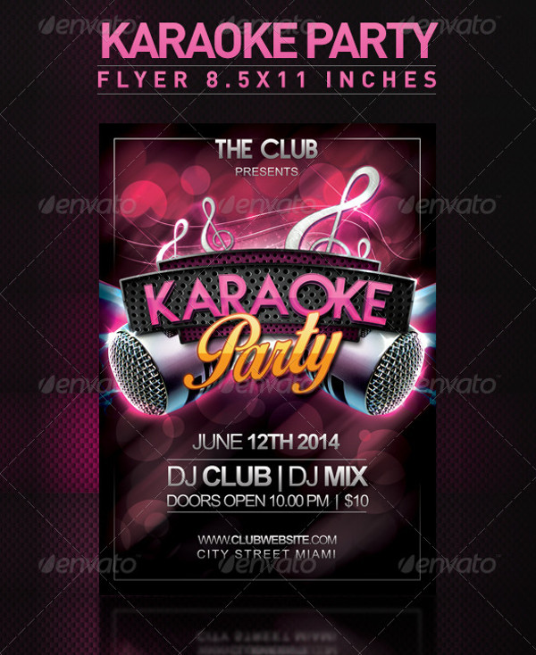 Realistic Karaoke Flyer Design