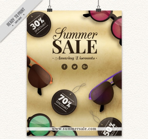 Realistic Sunglasses Promotional Flyer