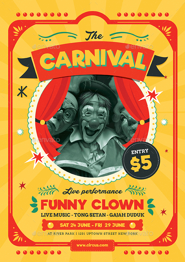Retro Circus Carnival Flyer
