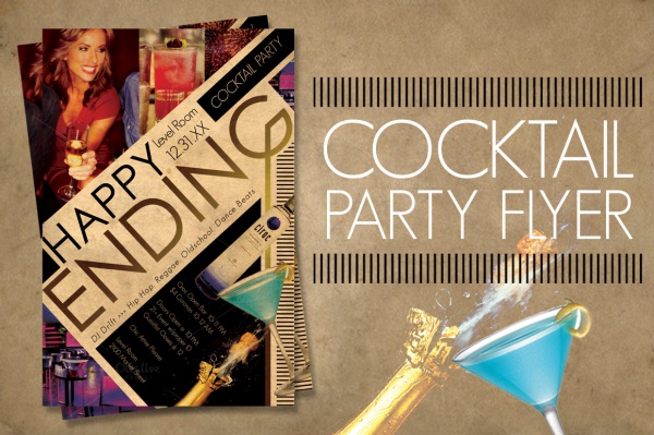 Retro Cocktail Party Flyer Design