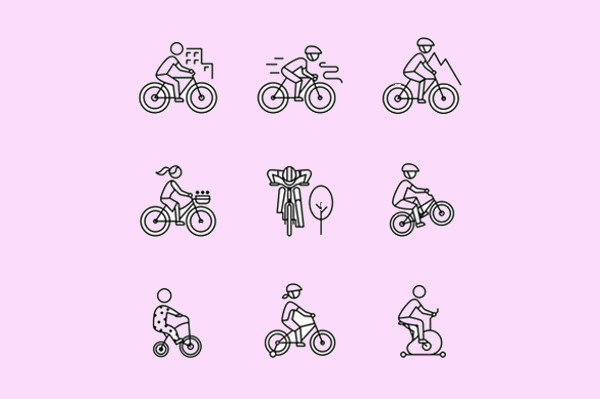 Set Icons of Motorcycles