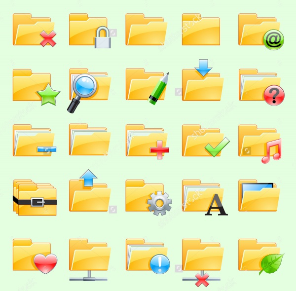Set of Vector Folder Icons