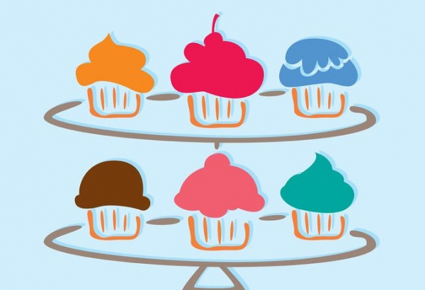 Simple Cupcake Stand Vector