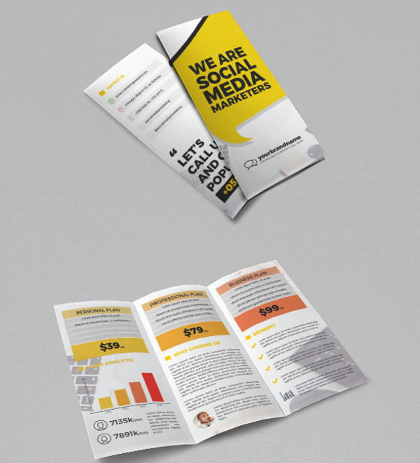 Social Media Marketing Trifold Brochure