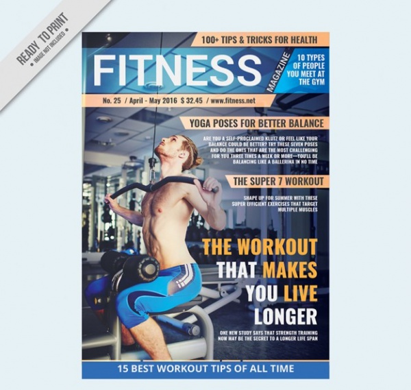 Sport Magazine Template of Fitness