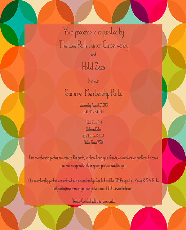 Summer Membership Party Invitation