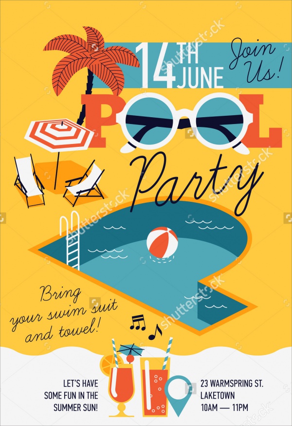 Summer Pool Party Invitation