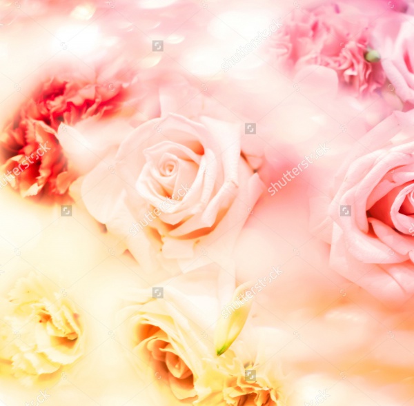 Sweet Pastel Outline Rose Texture