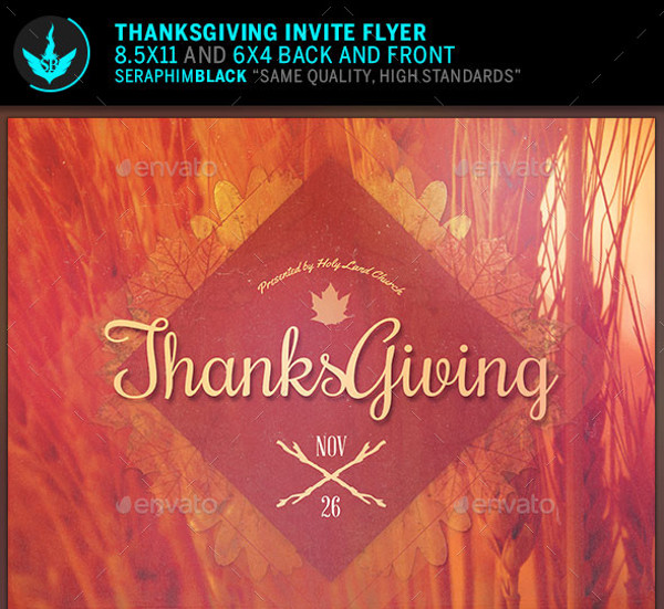 Thanksgiving Invitation Flyer Template