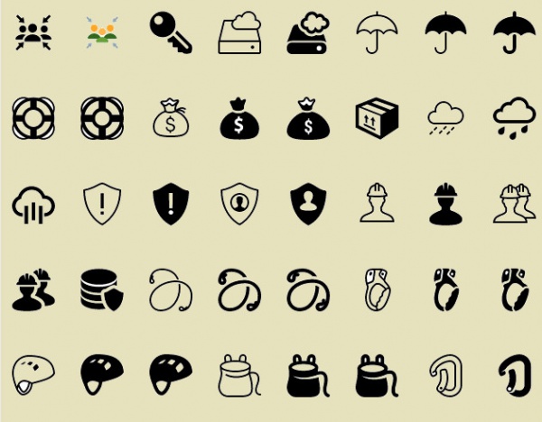 Thin Outlined Safety Icons