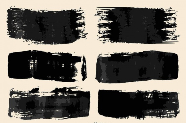 Vector Black Paint Brush Strokes