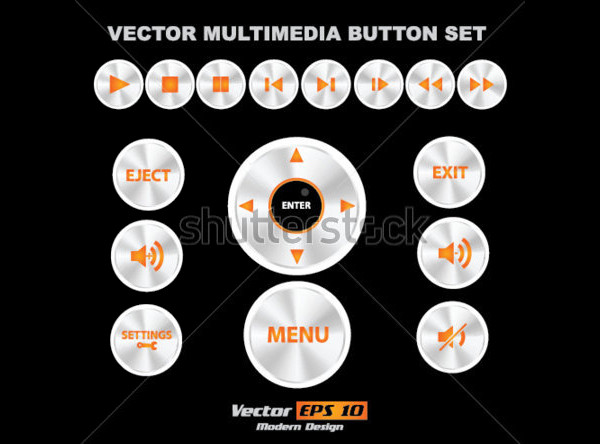 Vector Multimedia Buttons