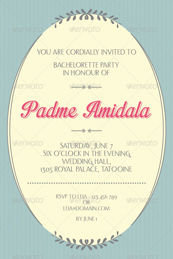 Vintage Bachelorette Party Invitation