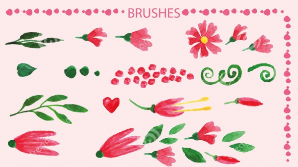 Watercolor Floral Petal Brushes