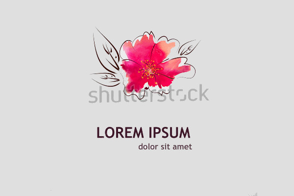 Watercolor Flower Logo Design