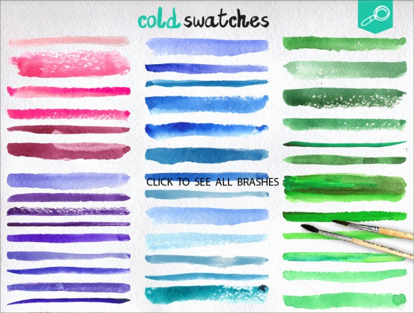 Watercolor Vector Line Brushes