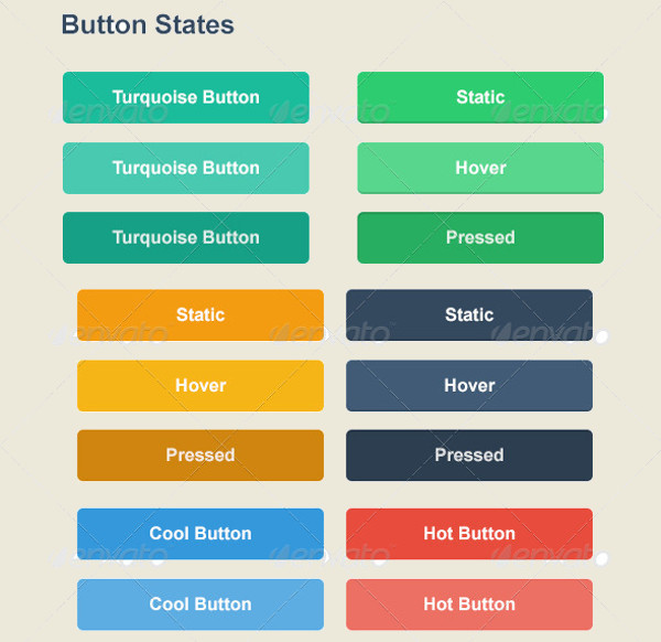 Web UI Buttons Set