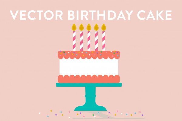 Beautiful Birthday Cake Vector