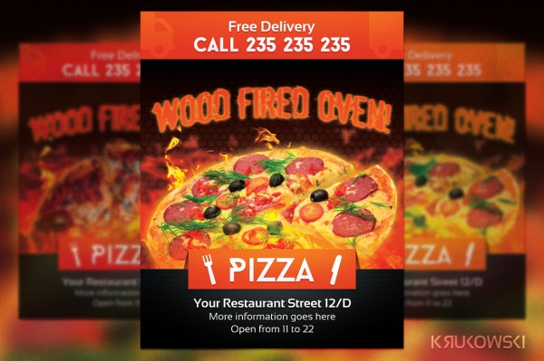 Wood Oven Pizza Flyer