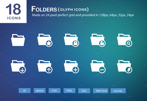Folder Glyph Icons