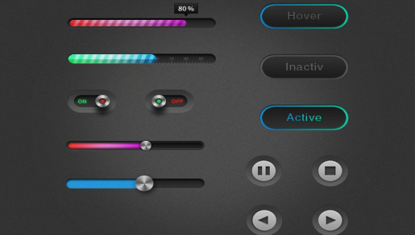 Different Switch UI buttons psd material free download