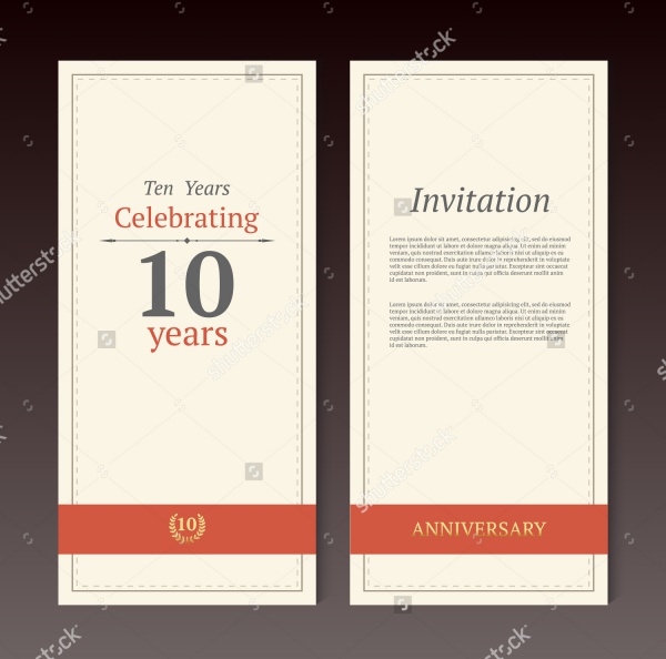 10th Anniversary Invitation Card Template