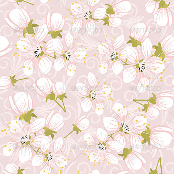 Abstract Cherry Blossoms Pattern