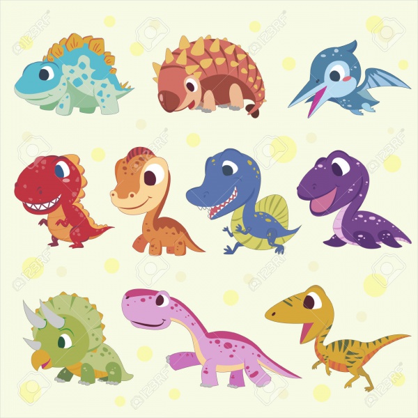 Adorable Cartoon Dinosaur Clipart Collections