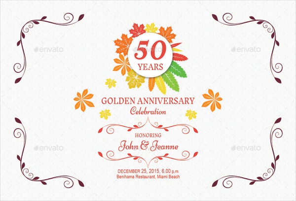 Autumn Anniversary Invitation Card Design